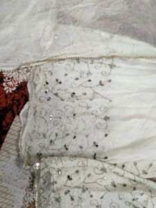 White Embellished  Frock Gharara