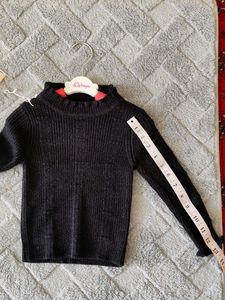 Girls Black Knit Sweater