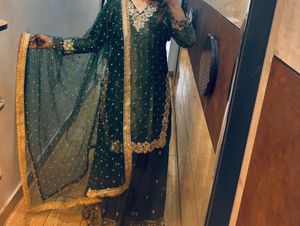 Elegant Green Kurta Set Mehndi special