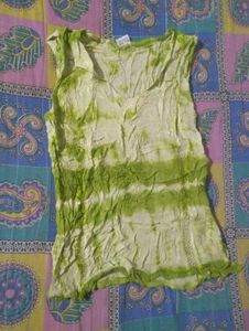 Green Tie-Dye Sleeveless Top