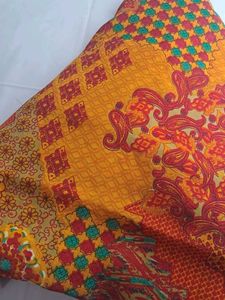 new daily Vibrant Red &amp; Yellow Printed Saree