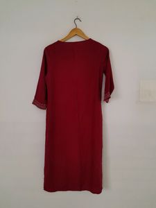 Elegant Maroon Kurti with Golden Print
