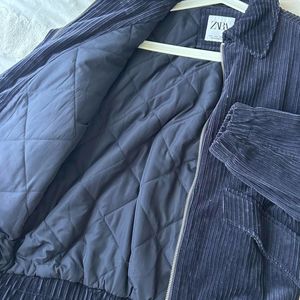 Zara Brand new  Navy Corduroy Bomber Jacket