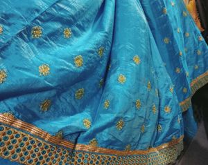 Embroidery Border Mirror Work Saree