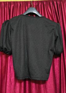 Chic Ruched Puff Sleeve Top(S)