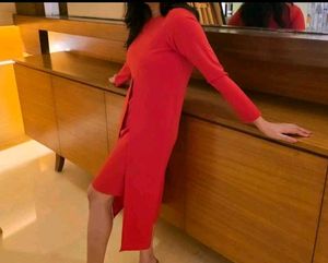 Chic Red Dress with Asymmetrical Hem
