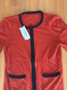 Classic Red Zip-Up Cardigan