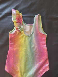 Sparkly Rainbow Ruffle One-Piece Swimsuit