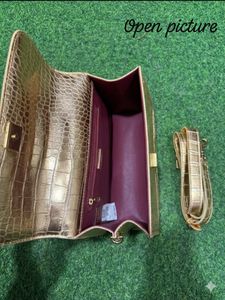 Dolce &amp; Gabbana Gold Croc Embossed Bag