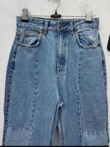Patchwork Wide Leg Denim Jeans