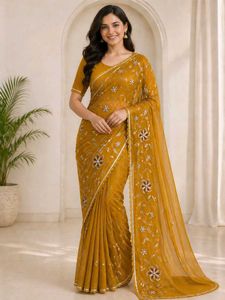 Embroidered saare with blouse