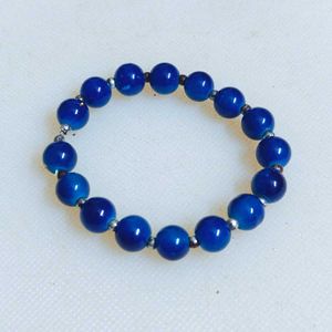 Blue Glass Beaded Bracelet
