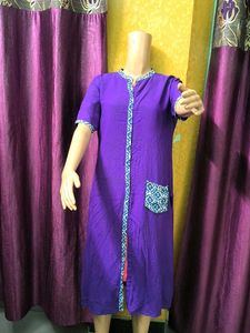 Vibrant Purple Kurta with Indian Print Accents