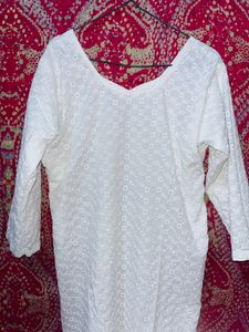 White Chikankari Kurti