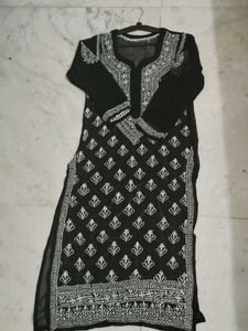 Black Chikankari Kurta