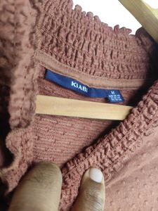 Brown Mock Neck Top LR-9