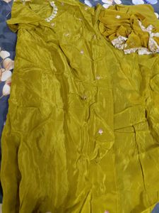 mustard heavy suit for bride