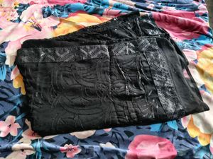 New black sequence saree with blouse piece 1meter