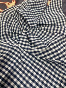 Black &amp; White Gingham Halter Neck Peplum Top
