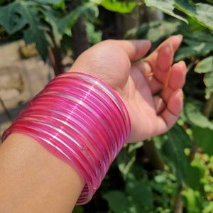 Set of Pink Glass Bangles