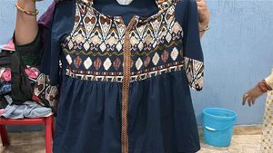 Stylish Navy Blue office top