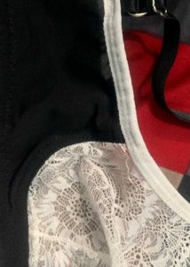Black Bra with Lace Trim