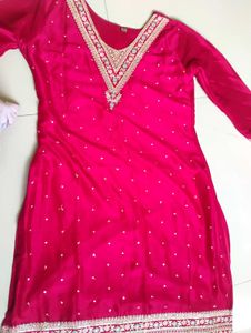 Stunning Pink Embroidered Kurta Set