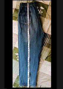 Sassfaras Comfy Dark Wash Elastic Waist Jeans