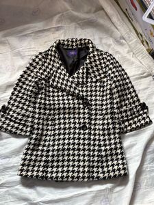 Houndstooth Button-Up Jacket