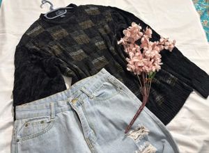 🎉🌷Buy1 Get1 Free🎉Textured Checkered Sweater
