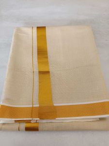 Tissue dhoti with Golden Border