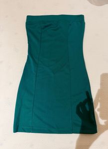 Teal Strapless Bodycon Dress