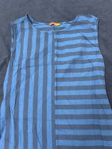 Blue Striped Cotton Kurta
