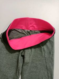 Imported Grey Capris with Pink Free Size S M L