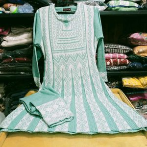 Woolen Anarkali Kurti Set