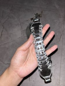 MANGO; Silver Metallic Shoulder Bag
