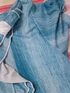 korea Blue Tie-Dye night dress