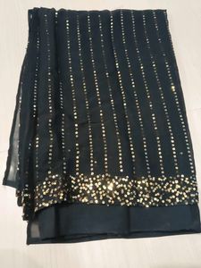Embellished Black Saree