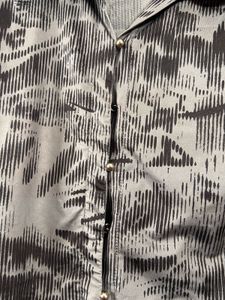 Chic Mesh Print Button-Up Top &amp; Skirt Set