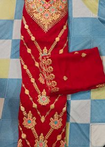 Elegant Red Embroidered Salwar Kameez Set