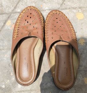 Comfortable Brown Faux Leather Slip-Ons