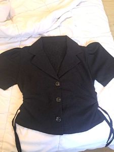 Black Korean casual top