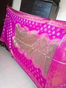 Pink Banarasi Silk Saree
