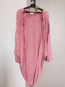 Pink Batwing Sleeve Shrug