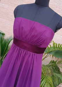 Elegant Purple Strapless Maxi Dress