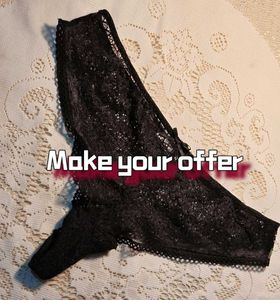 Black Lace Thong Panty