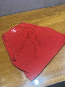 Vibrant Red Ribbed Tank Top