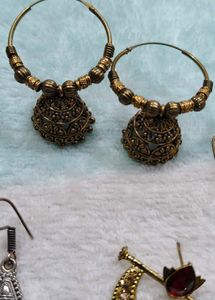 Dangle Earrings with Blue Beads