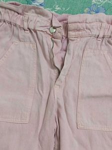 Pink Paperbag Waist Pants