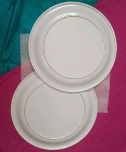 Unused New Set of 2 Elegant Leaf Dinner Plates